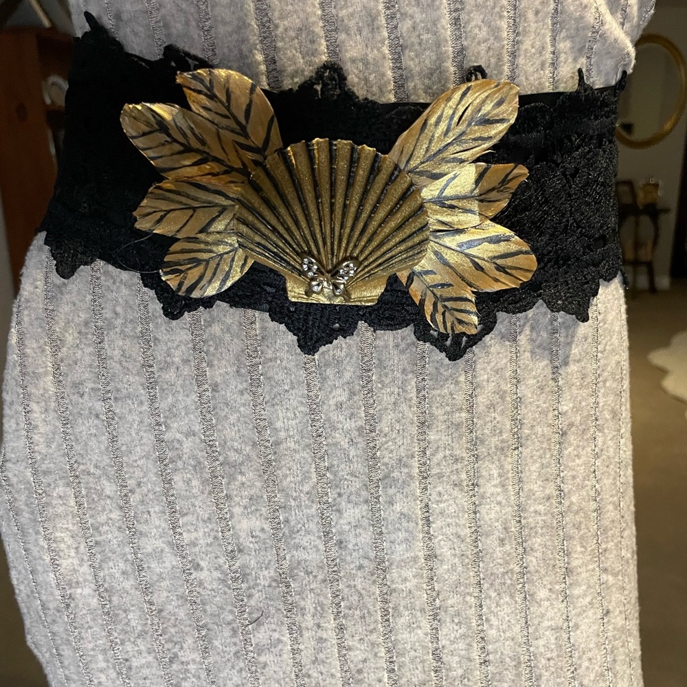 Black and Gold Lace Belt